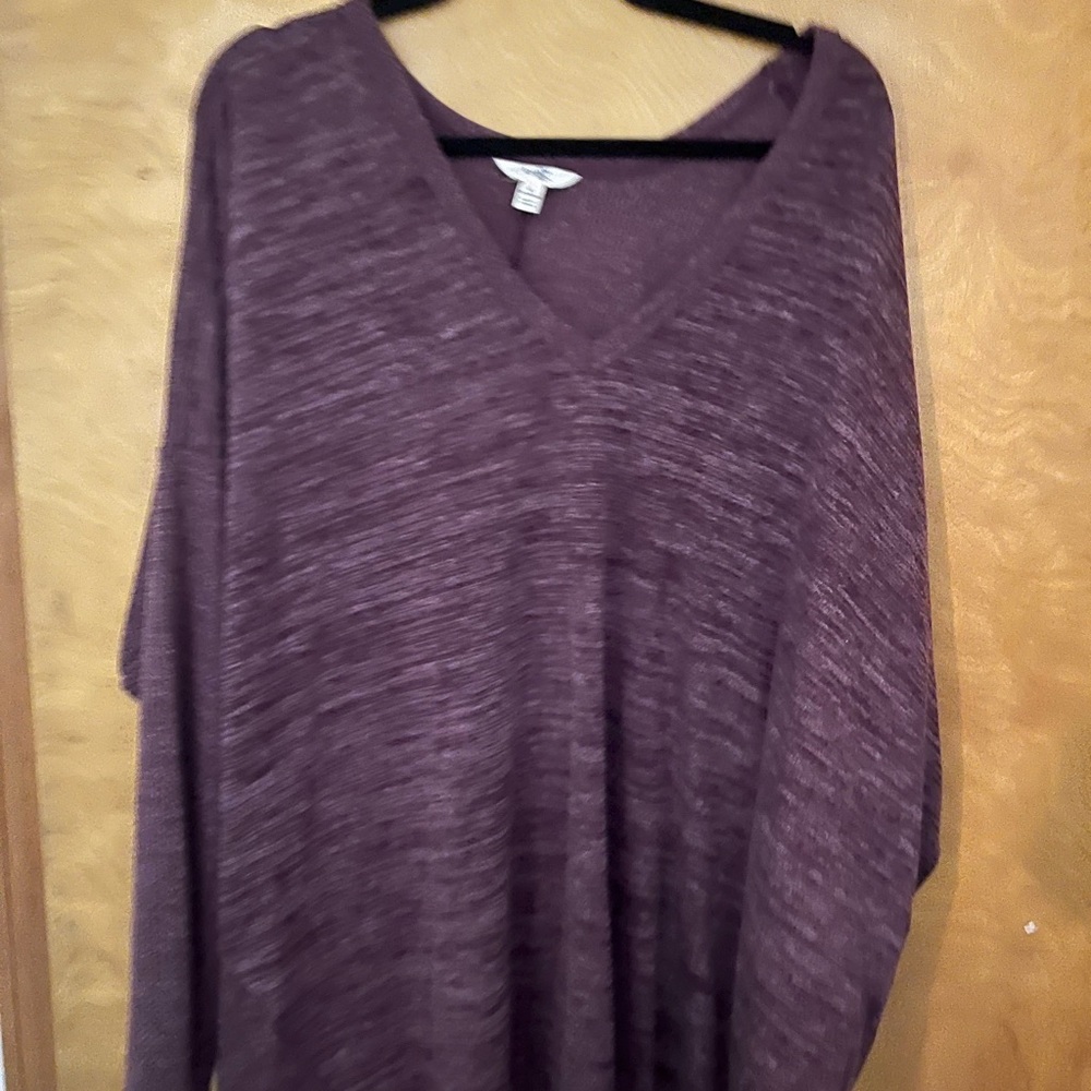 Terra & Sky Maroon Textured Knit Top